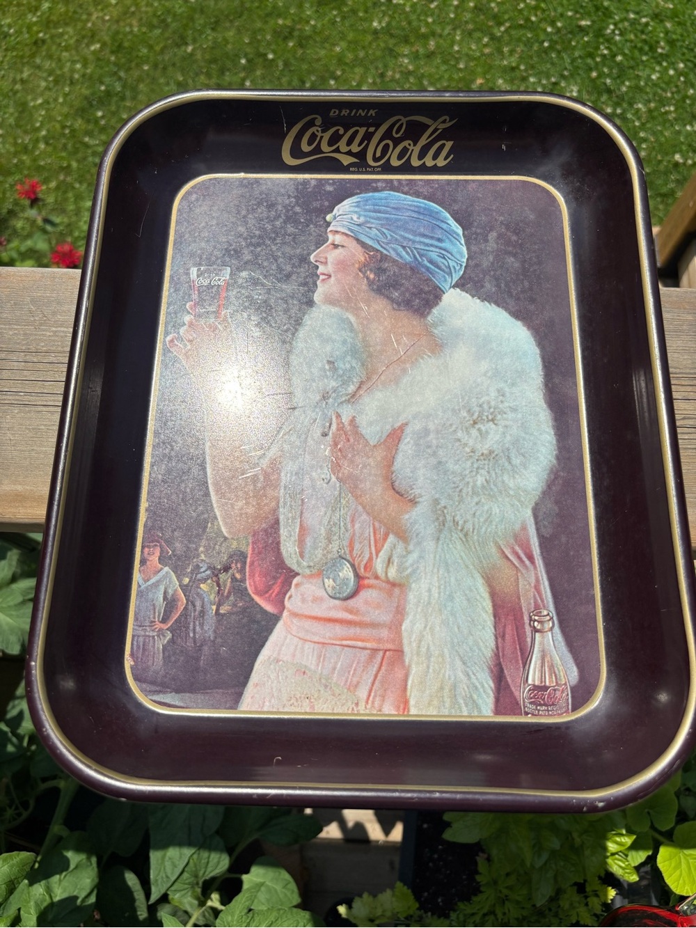 Vintage 1973 Coca-Cola Tin Serving Tray – 1925 Flapper "Party Girl" Design